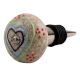 Colorful Hearts Crackle Ceramic Wine Stopper (Pack Of One Piece)